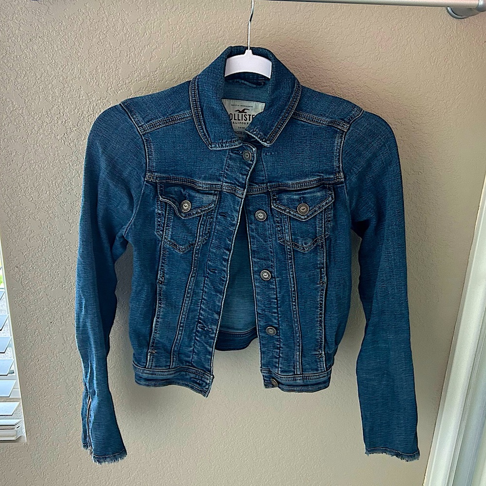 Hollister Denim Distressed ripped Jean Jacket
